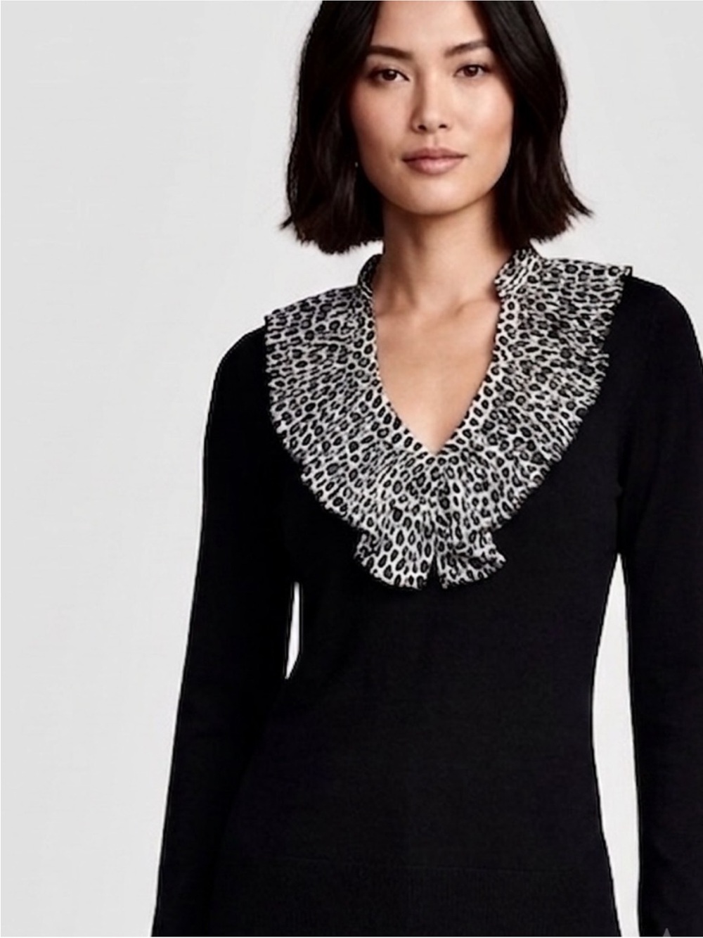 White House Black Market
Silk-Blend Ruffle Neck Sweater